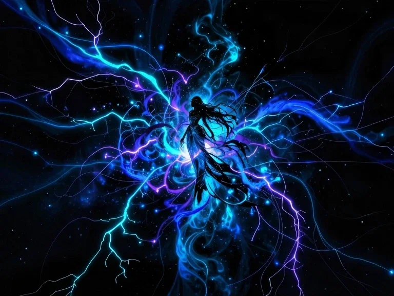 Silhouette Mystérieuse dans Noyau d'Energie
