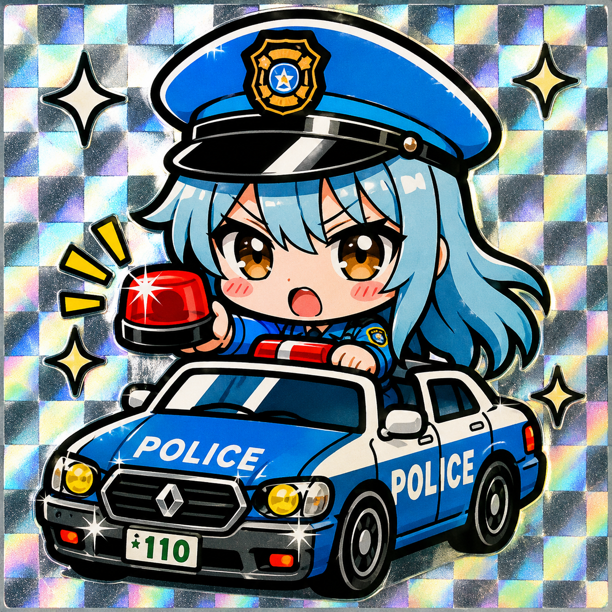 青髪、警察官