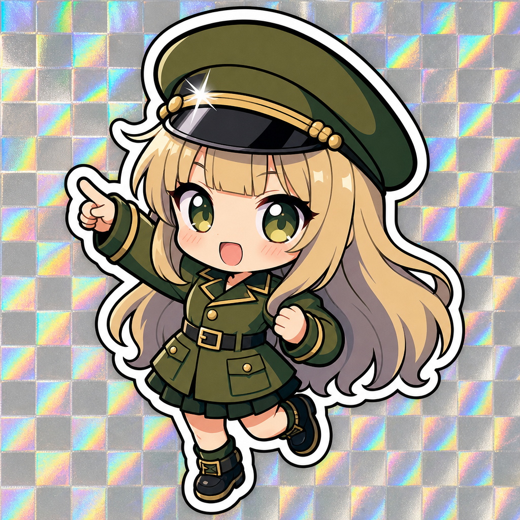 ベージュ髪、軍服