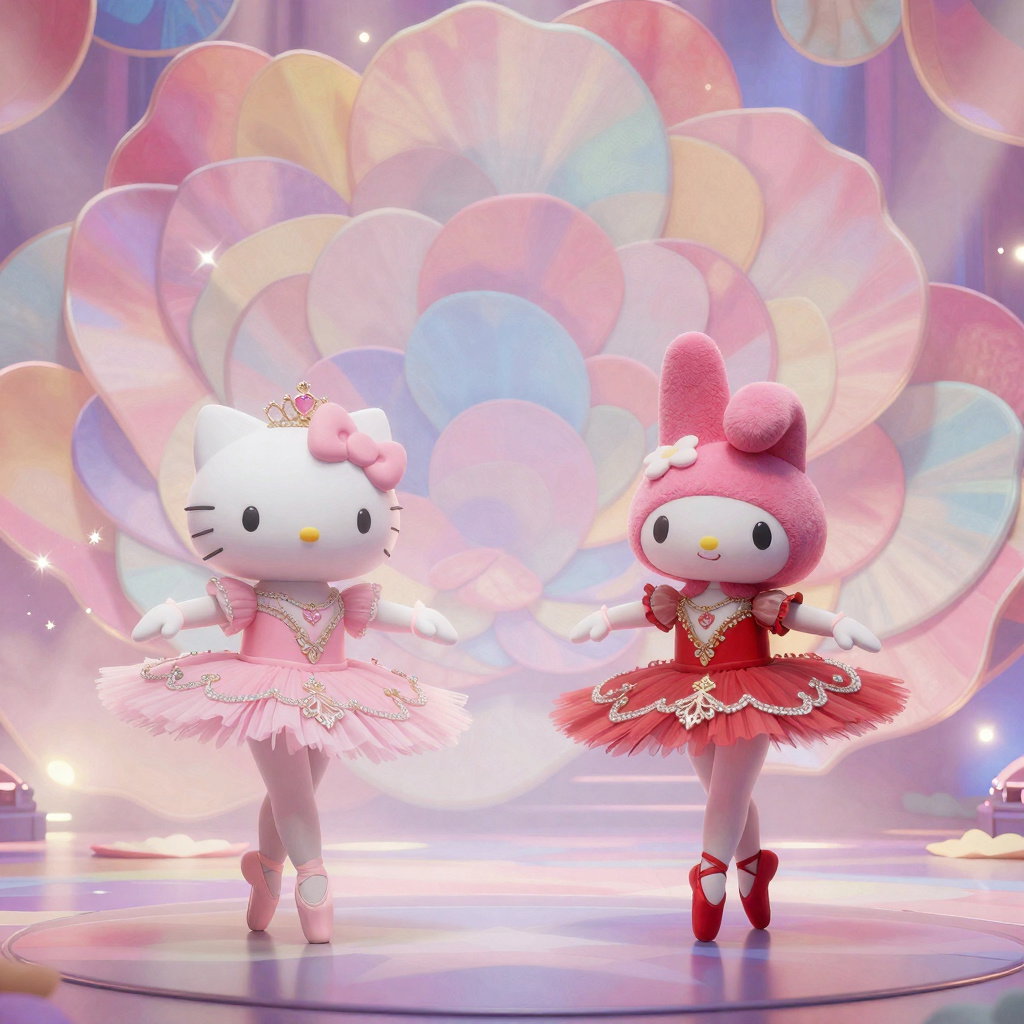 ballerina hello kitty melody floral stage lighting