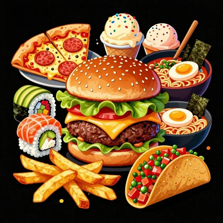vibrant t shirt design featuring illustrated feast