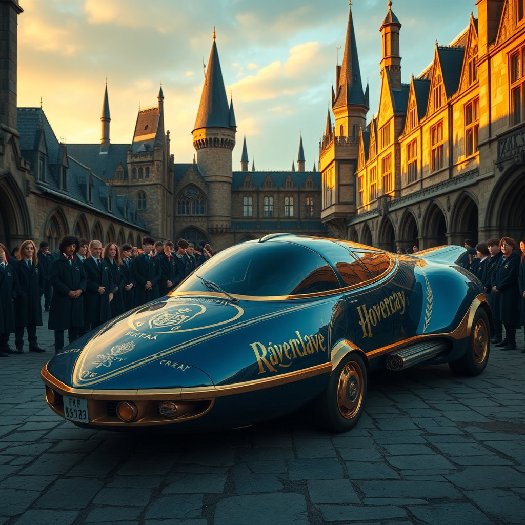 ravenclaw blue bronze spaceship solar car