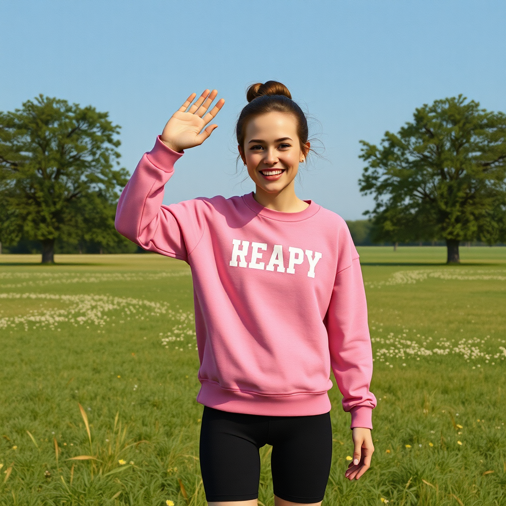 hermione granger waving pink sweatshirt picnic