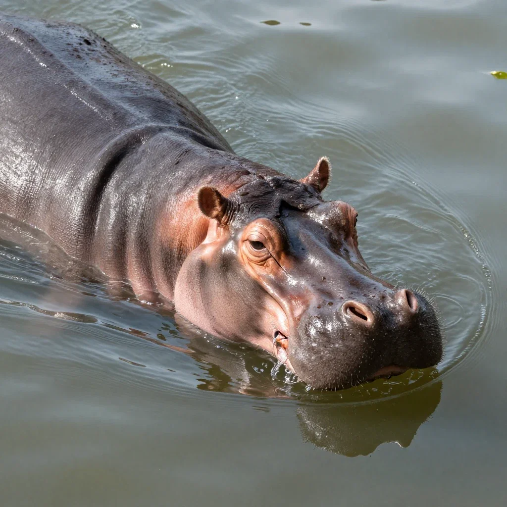 hippo swimming