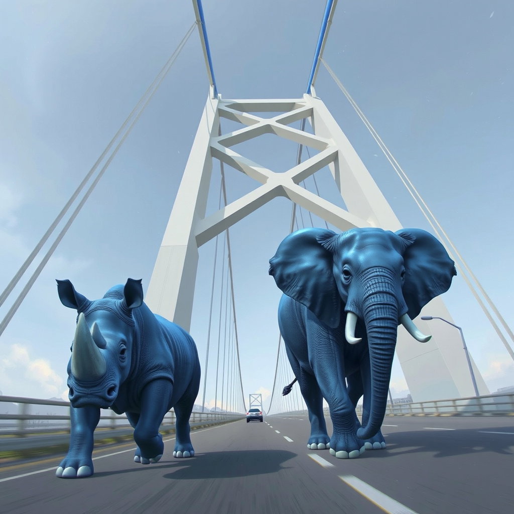 chrome blue rhinoceros elephant supersonic race