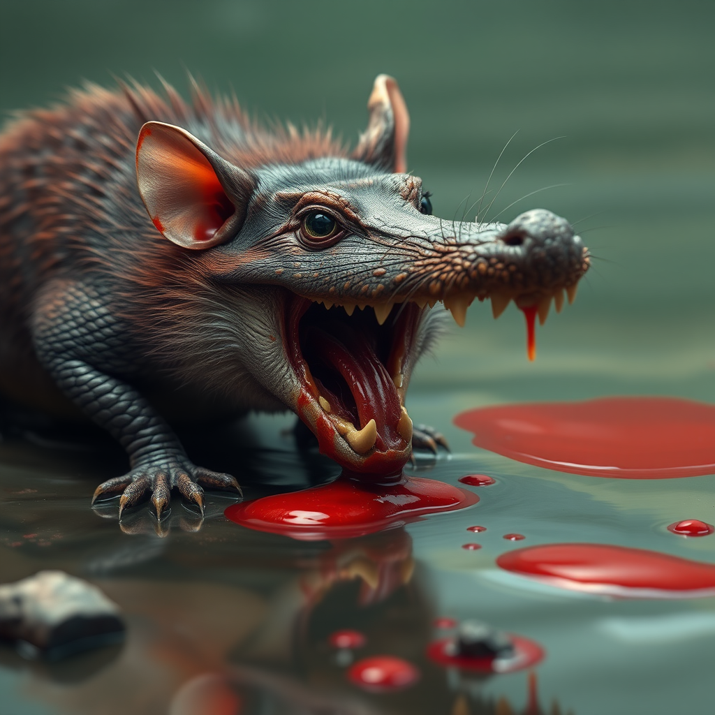 terrifying giant rat alligator blood flow
