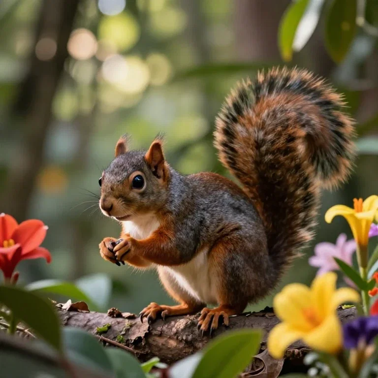 jungle dusk light centura hyper realistic squirrel