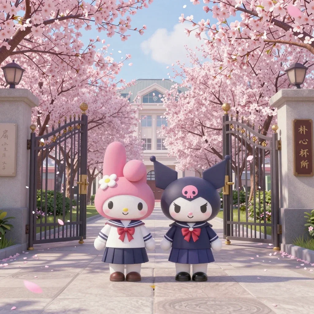 melody kuromi sailor uniforms cherry blossoms