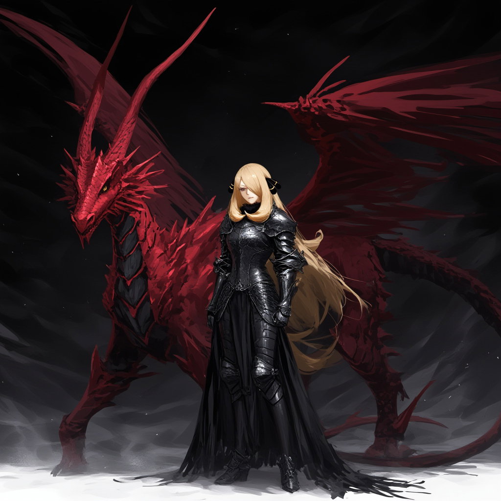 dark fantasy cynthia gothic armor dragon cavern