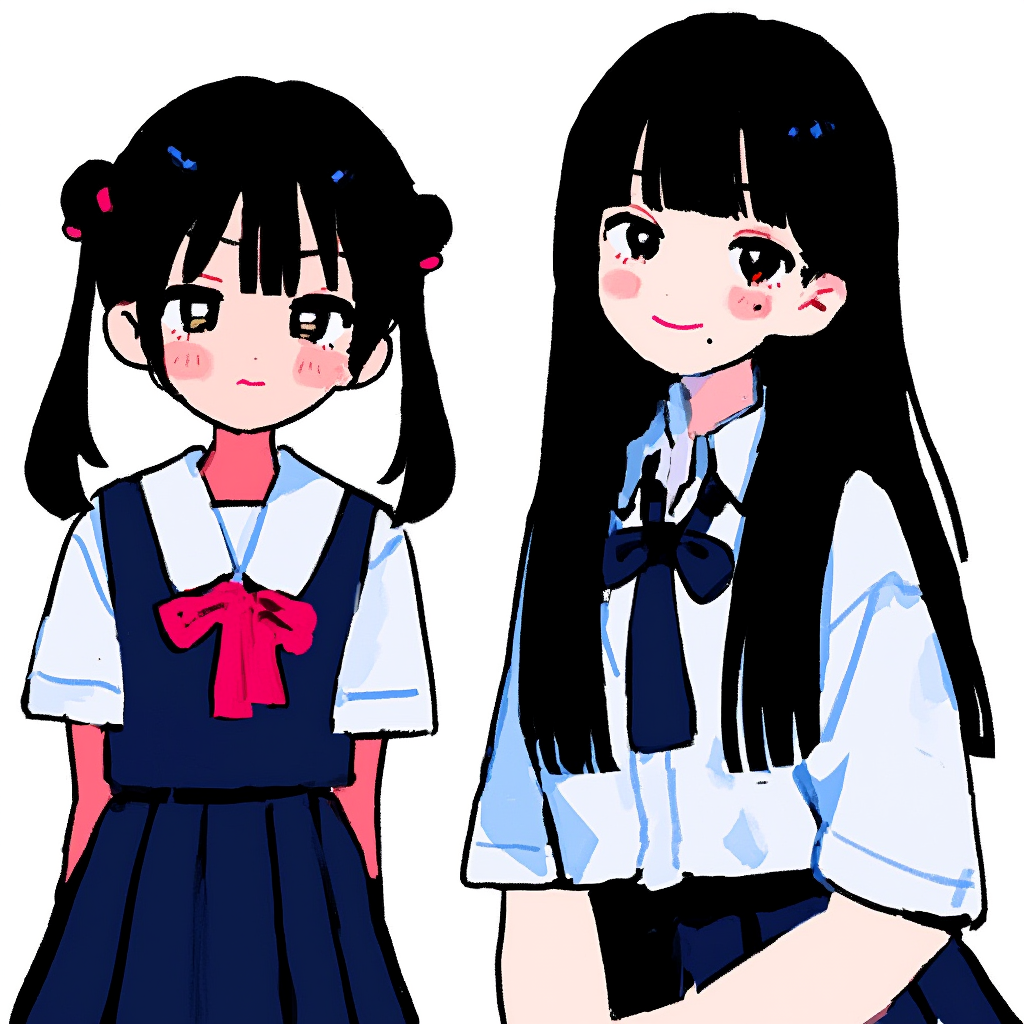 two high school girls posing together