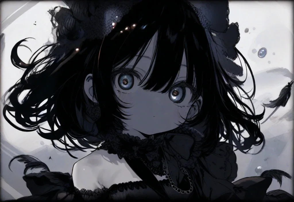 cute girl dark purplish black color