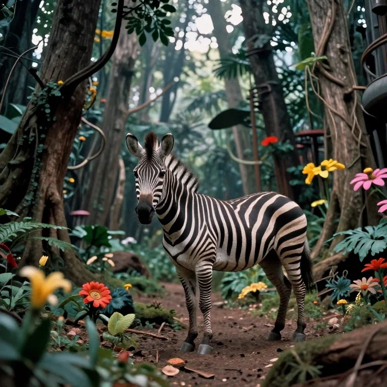 zebra in sistine chaple forest illustration