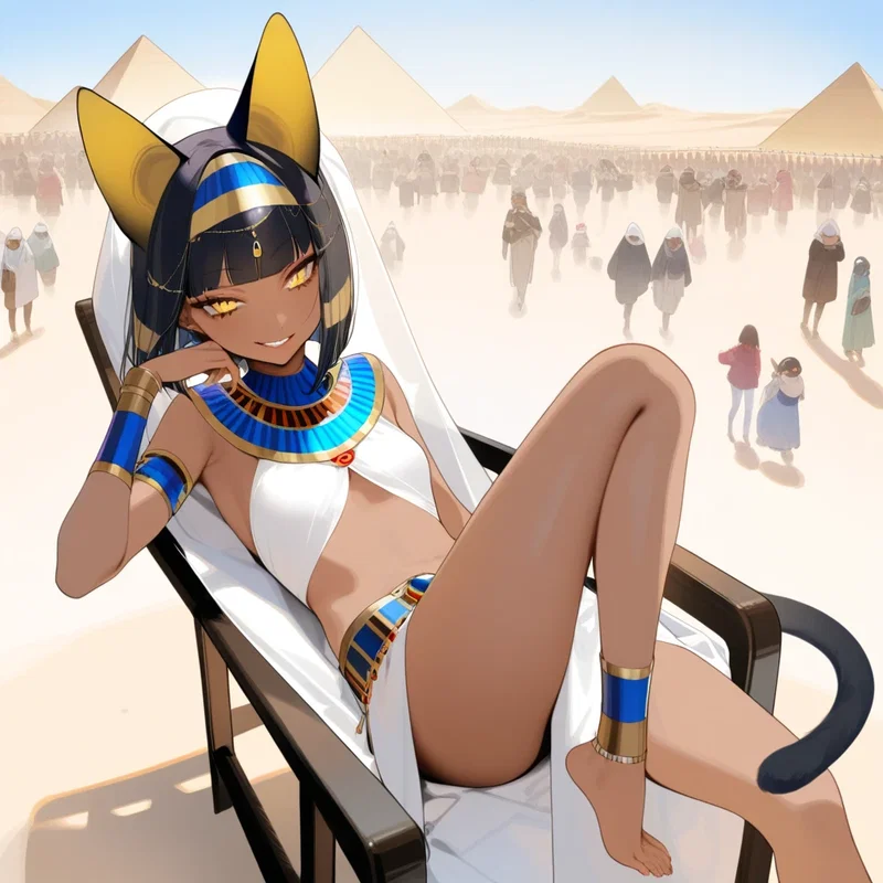 褐色エジプト猫耳ロリ