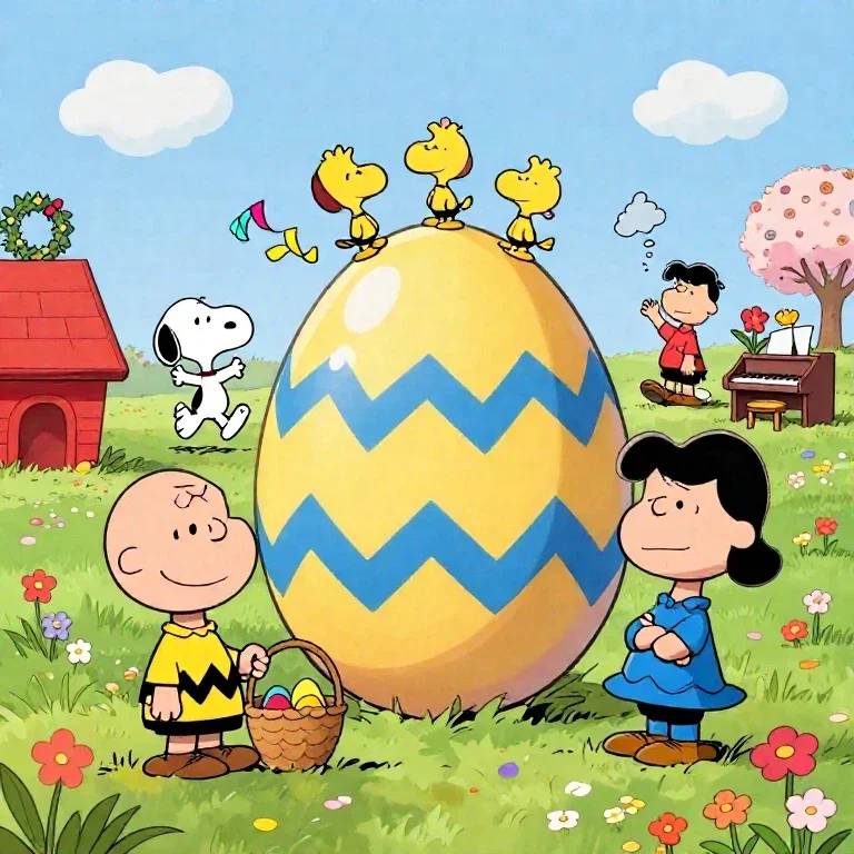 peanuts easter celebration with classic characters