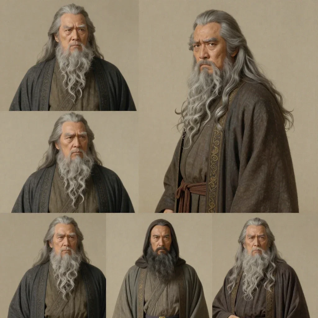 asian male wizard in robe