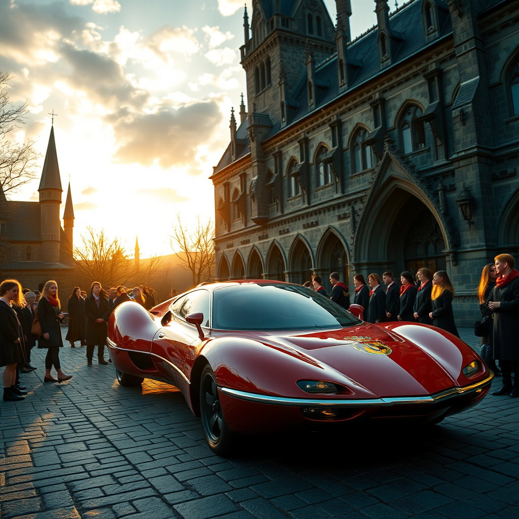 gryffindor solar car hogwarts students gathering