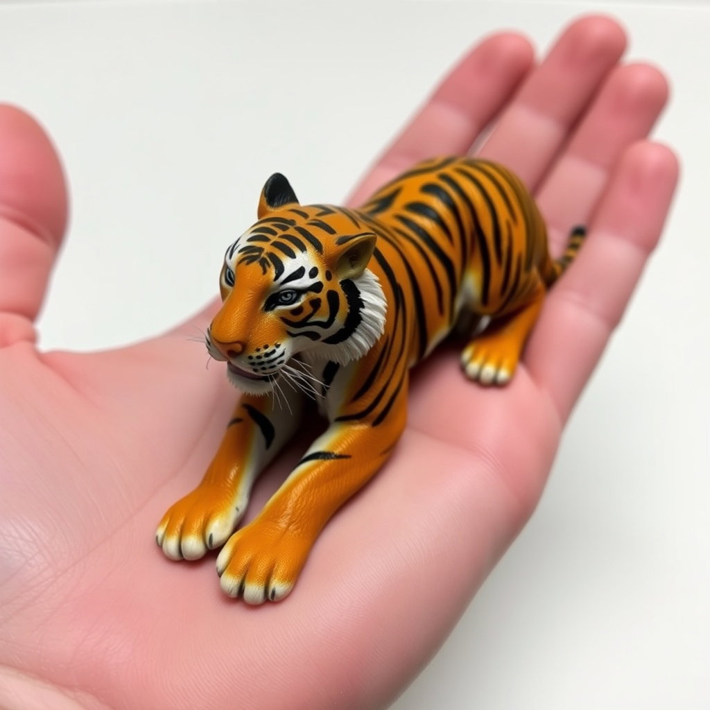 vignette of tiger on palm
