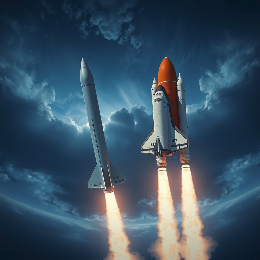 saturn v space shuttle liftoff exhaust sunlight sky