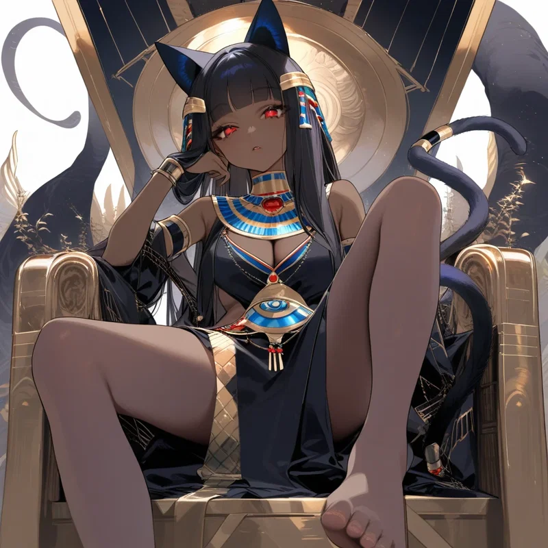 褐色エジプト猫耳ロリ