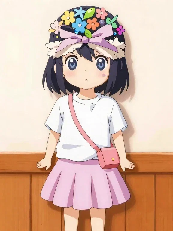 girl with decorations