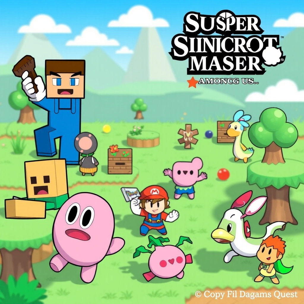 minecraft mario maker super smash bros among us kirby
