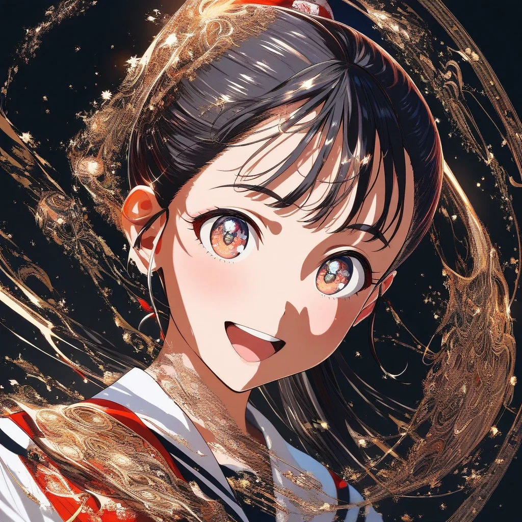 japanese schoolgirl rides unicycle smiling