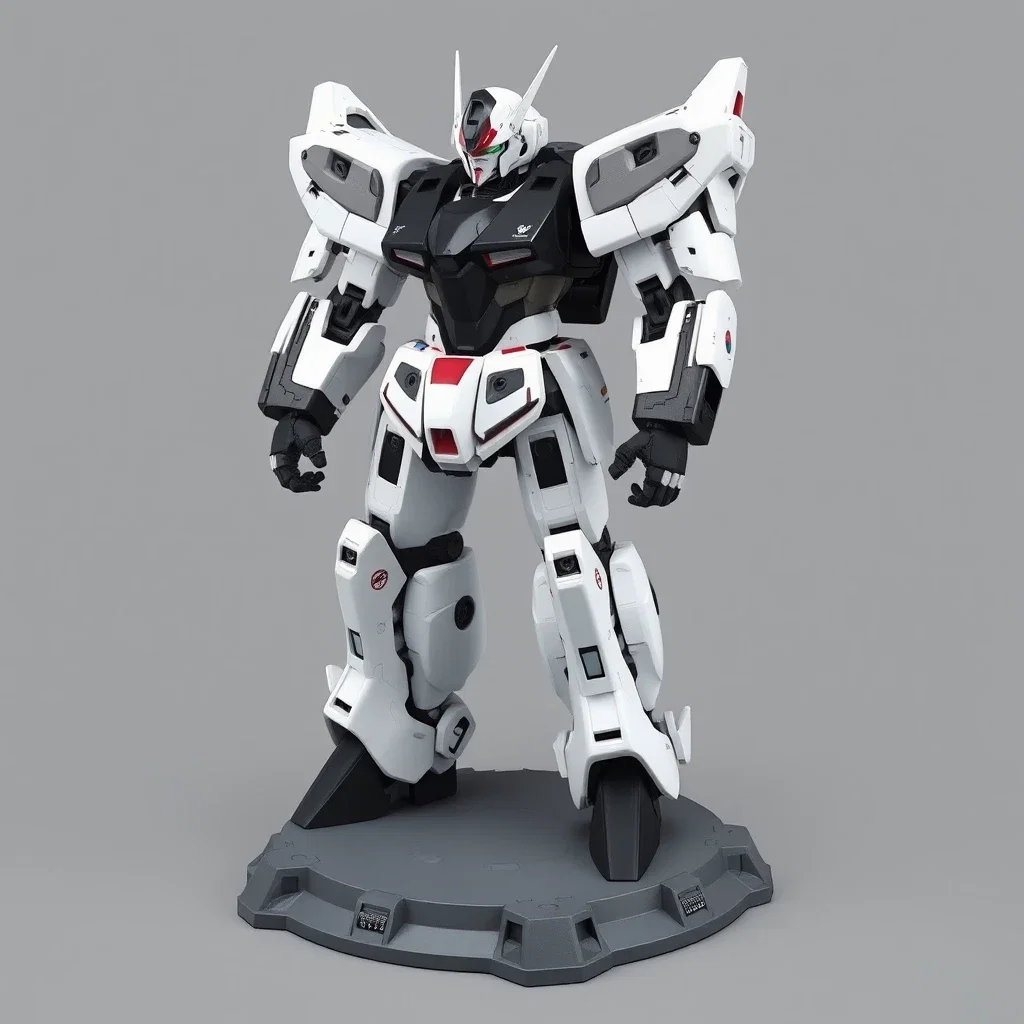 robot warrior zebra stands tall
