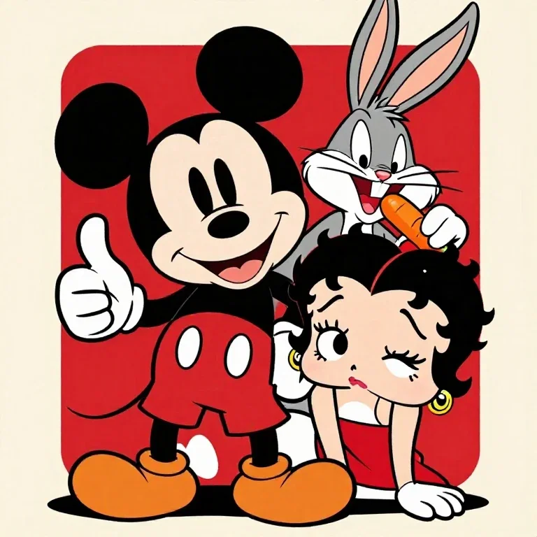 dynamic cartoon mashup t shirt design