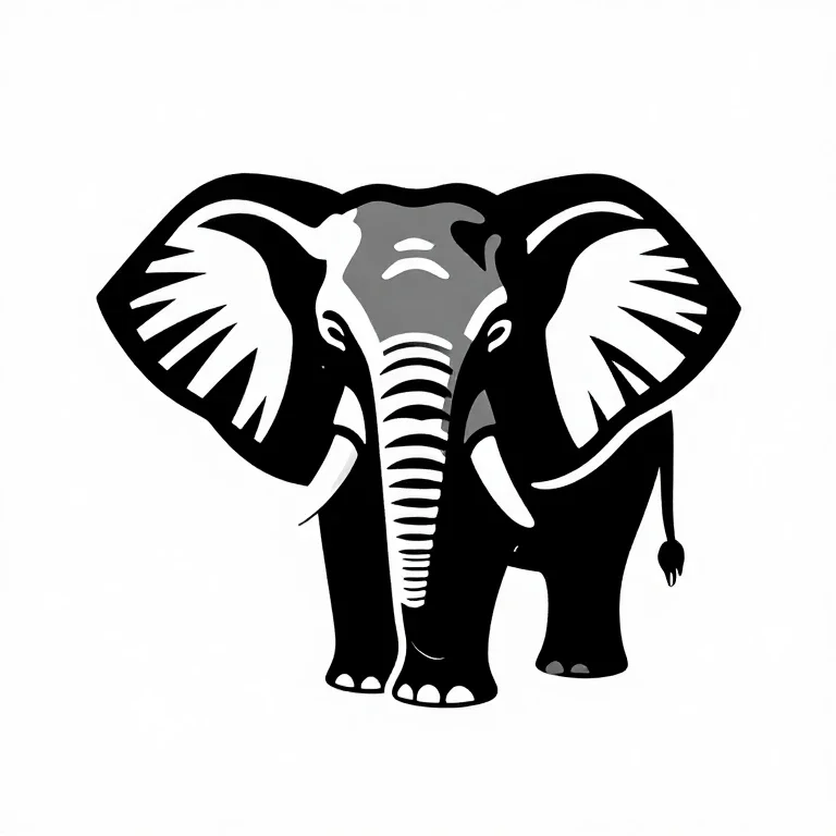 abstract elephant inkblot vector design