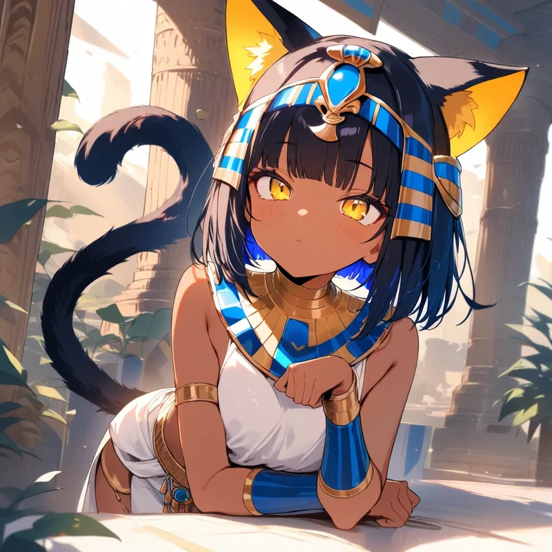 褐色エジプト猫耳ロリ