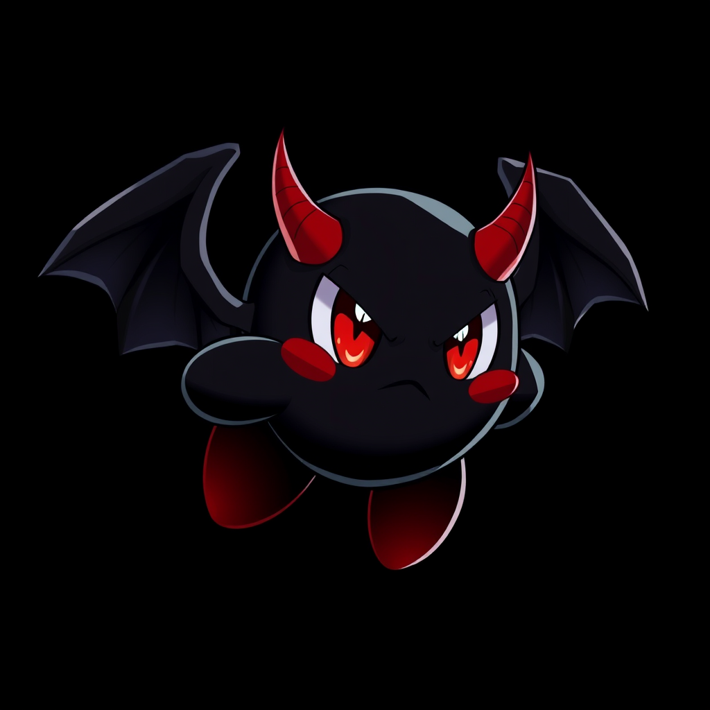 dark kirby black wings red eyes