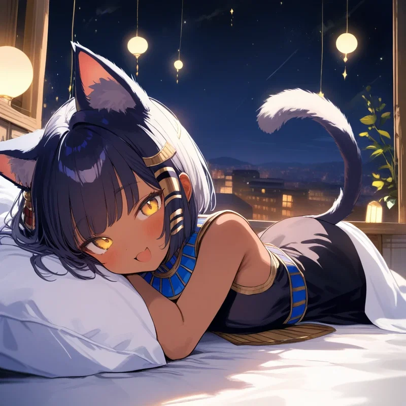 褐色エジプト猫耳ロリ