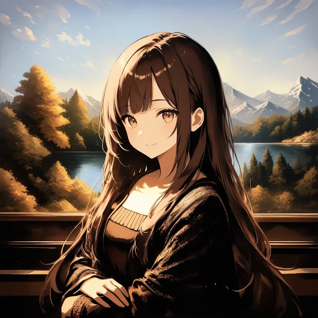 cute mona lisa cosplay in forest