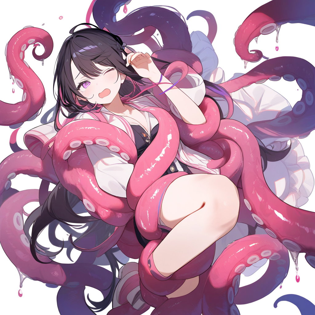 fainting artistic woman vitality drained tentacles