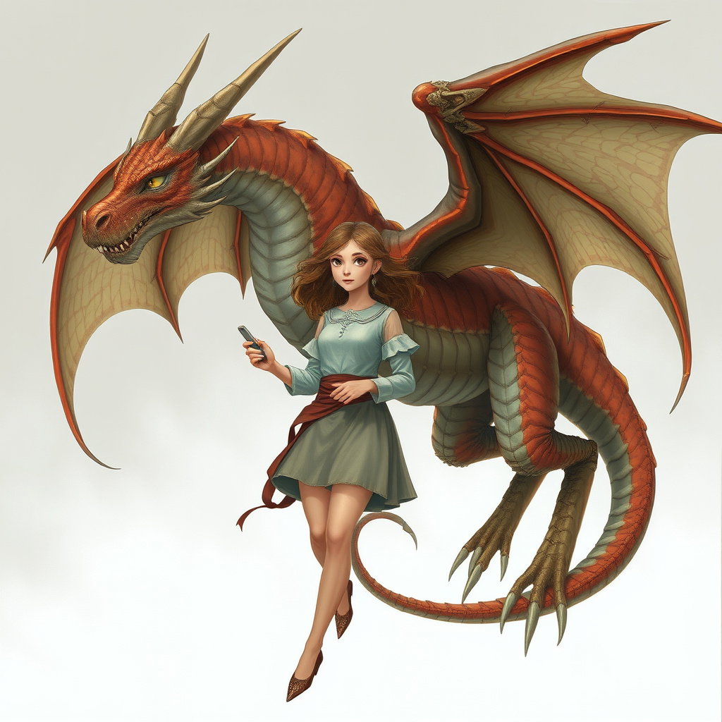 european teenage girl controlled by dragon