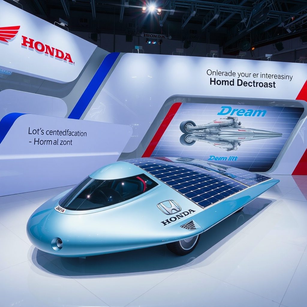 silver honda dream solar racer exhibition
