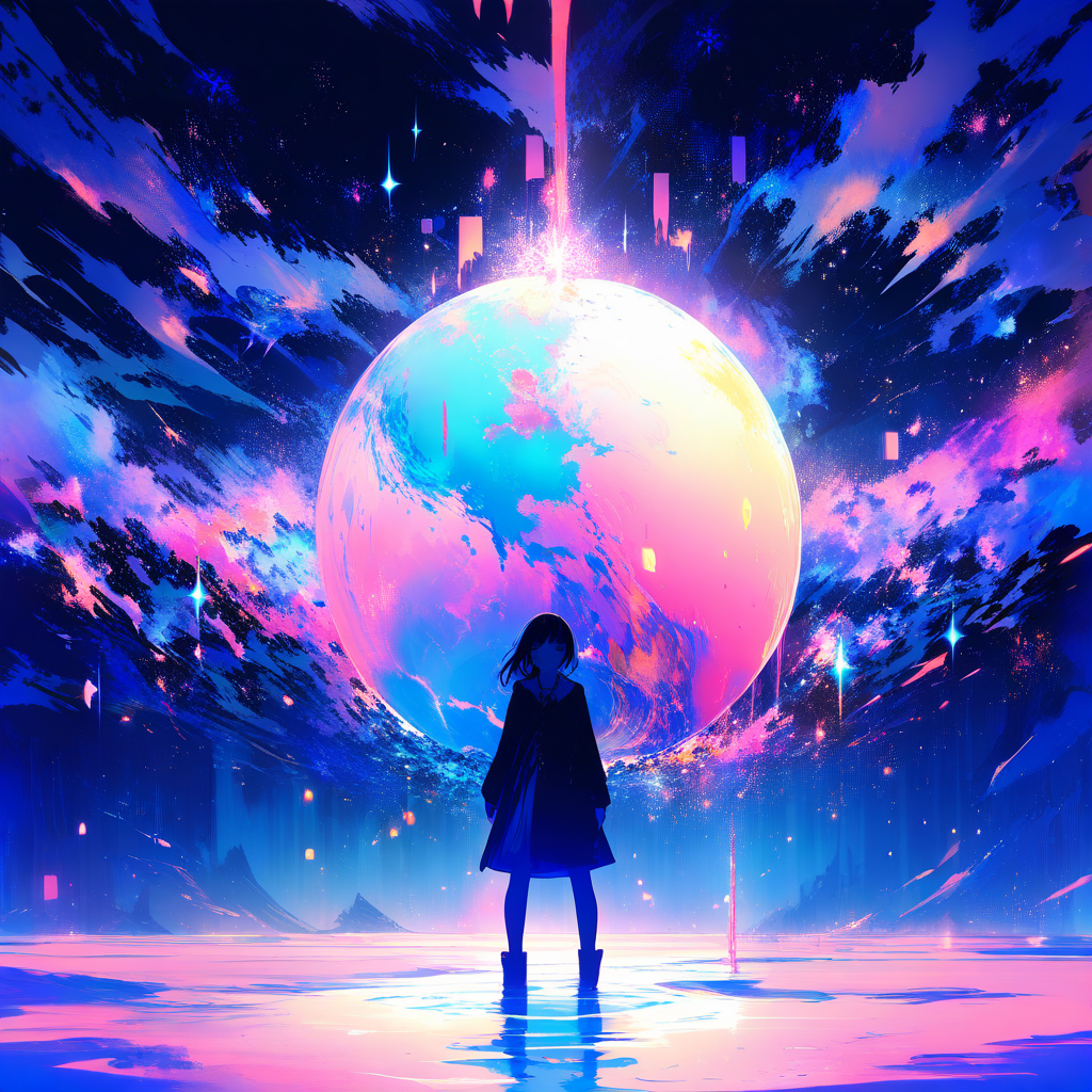 girl controlling earth soft light cool colors