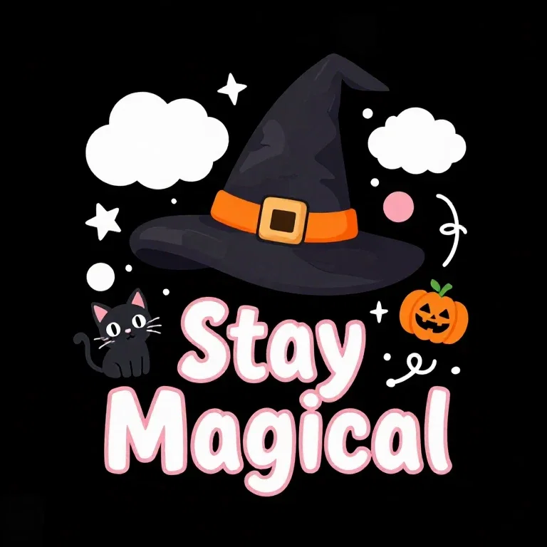 stay magical witch hat halloween pastel cute
