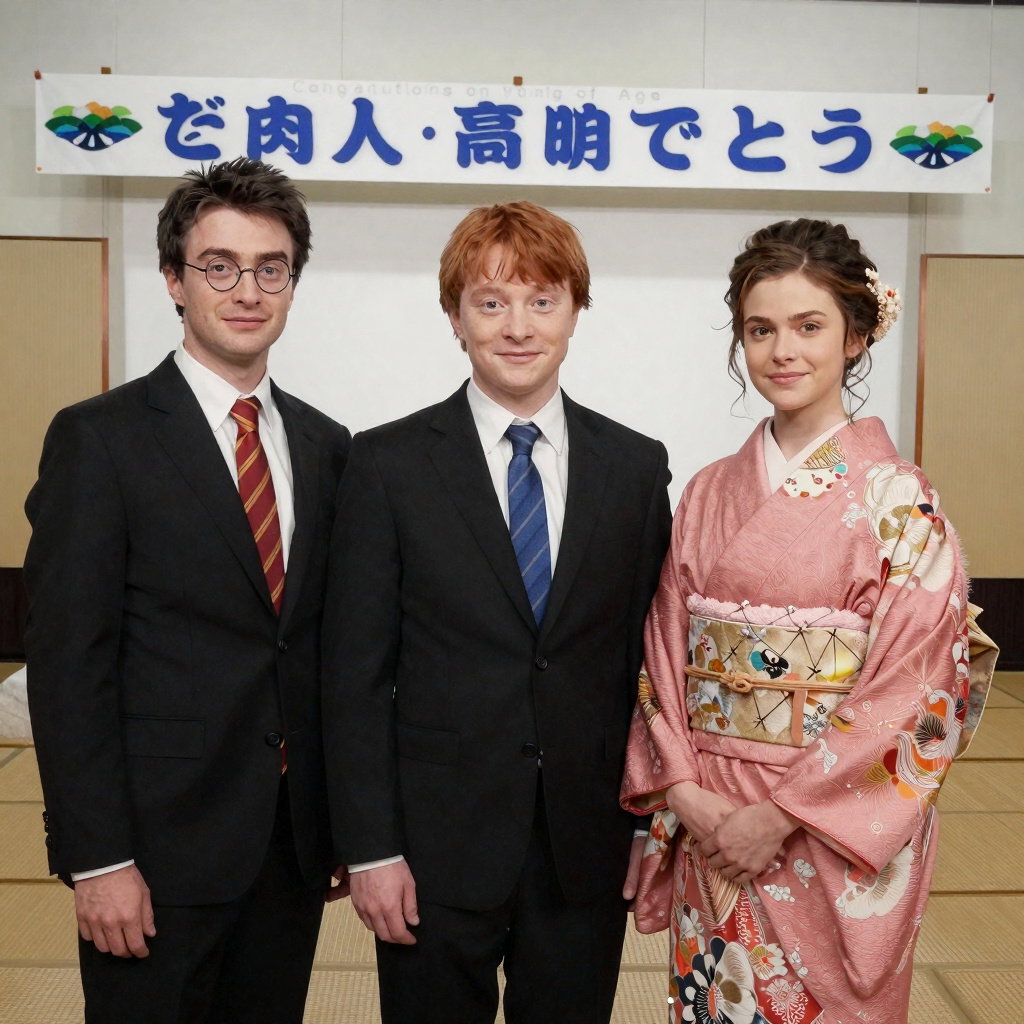 harry potter ron weasley hermione granger japanese coming of age ceremony