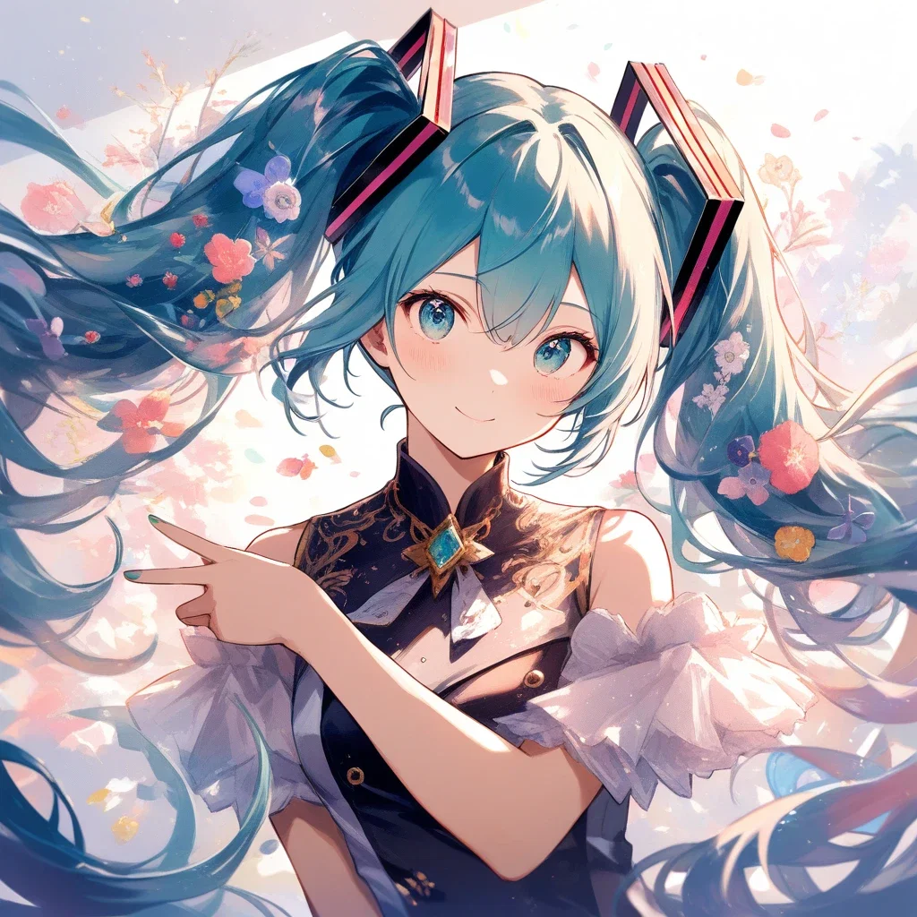 hatsune miku monalisa inspired cosplay painting