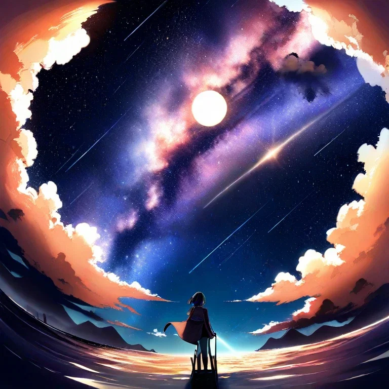 starry sky full moon milky way meteor shower