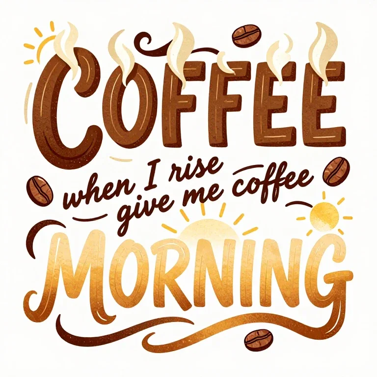 coffee morning typography art design