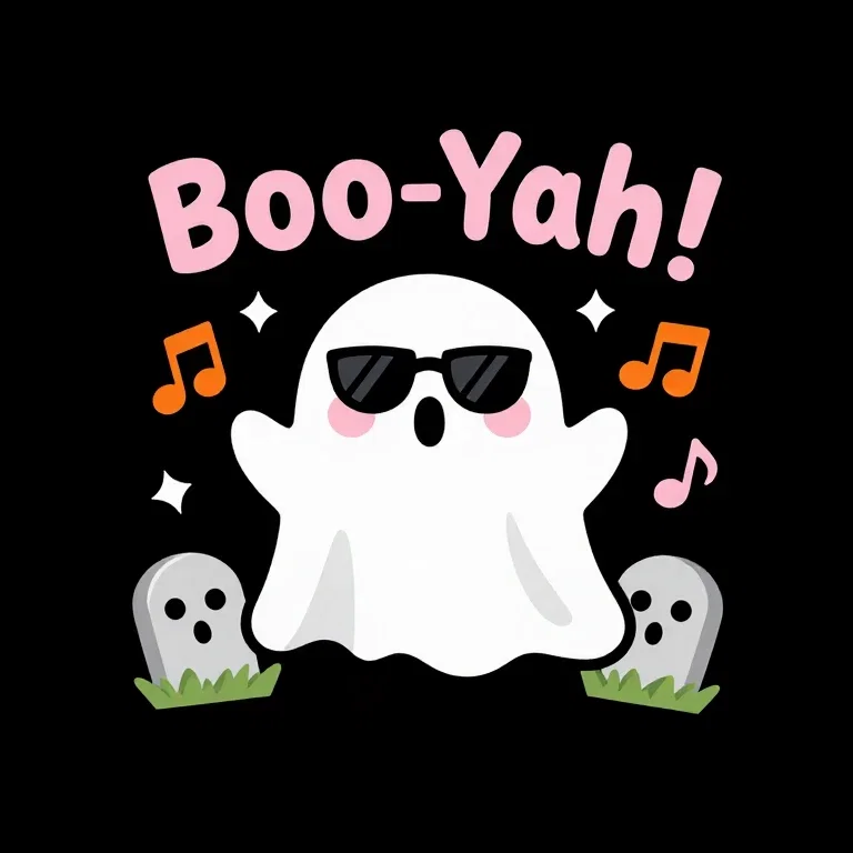 boo yah ghost sunglasses halloween pastel
