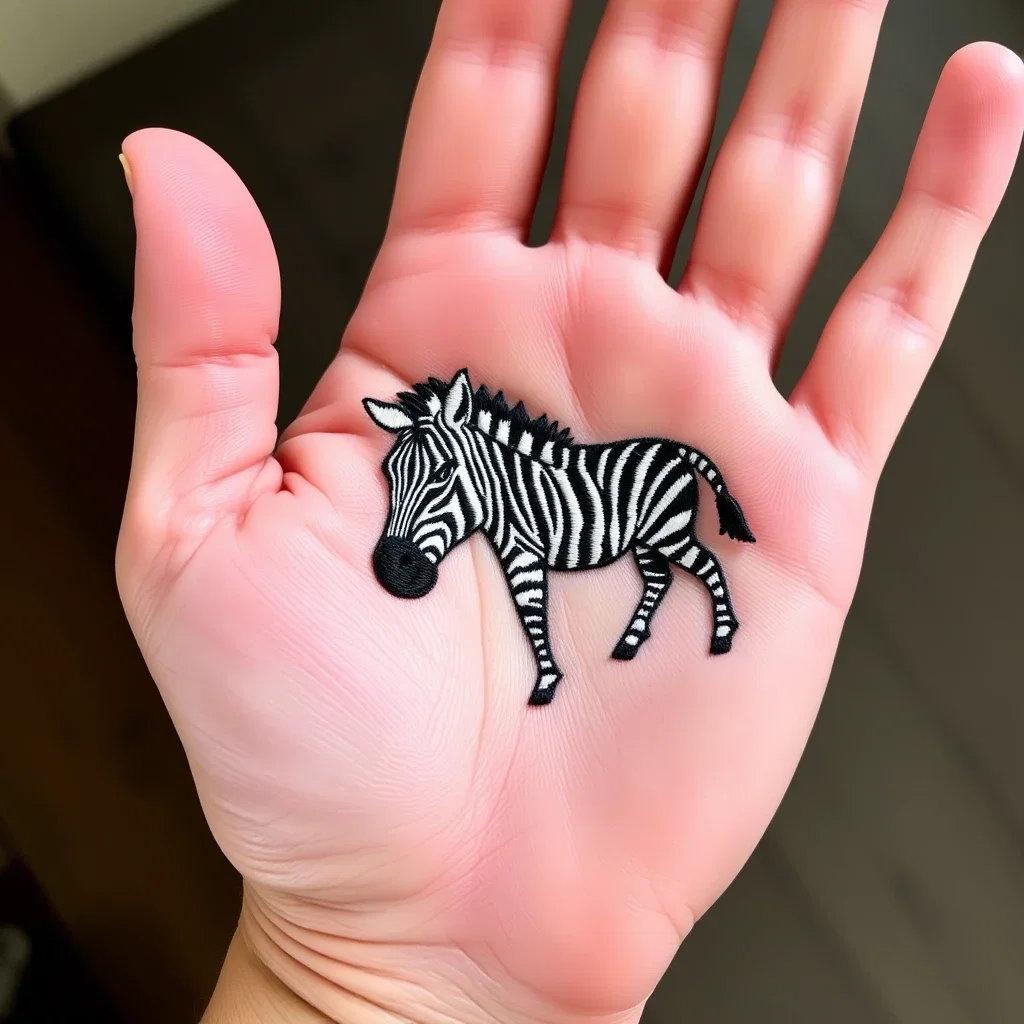 vignette on palm zebra crafted