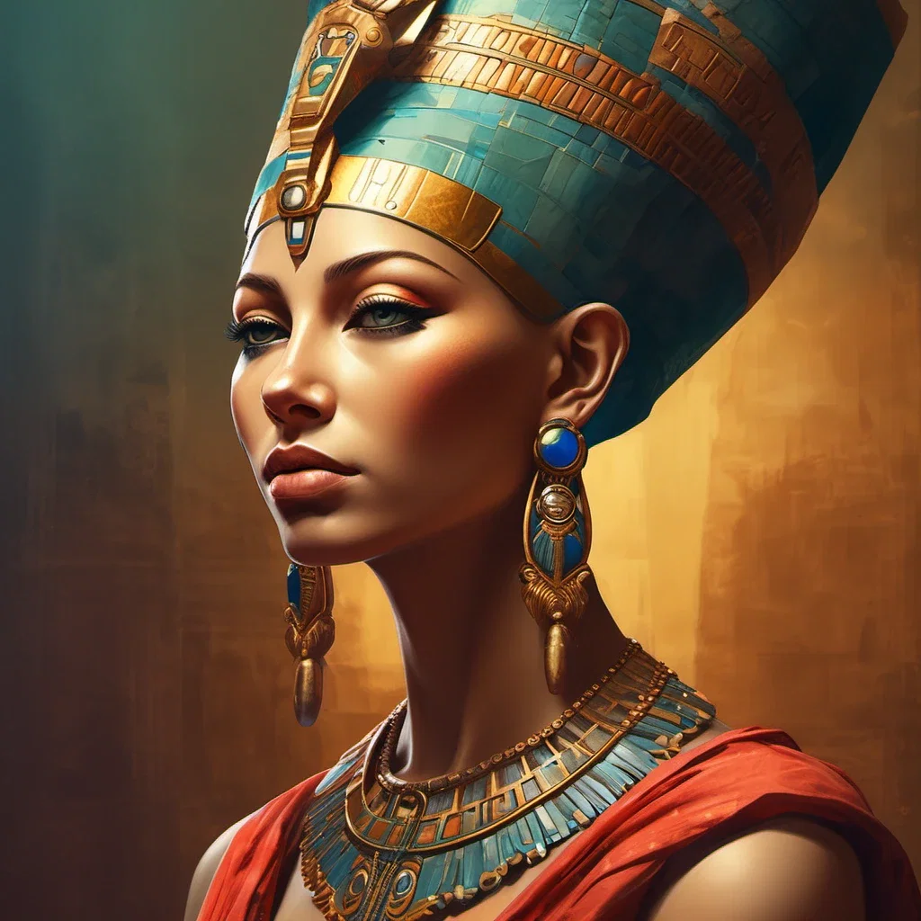 fantasy illustration egyptian princess hatshepsut bust