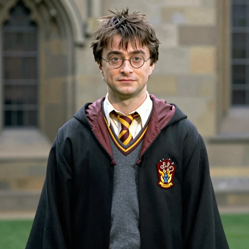 daniel radcliffe wears harry potter uniform