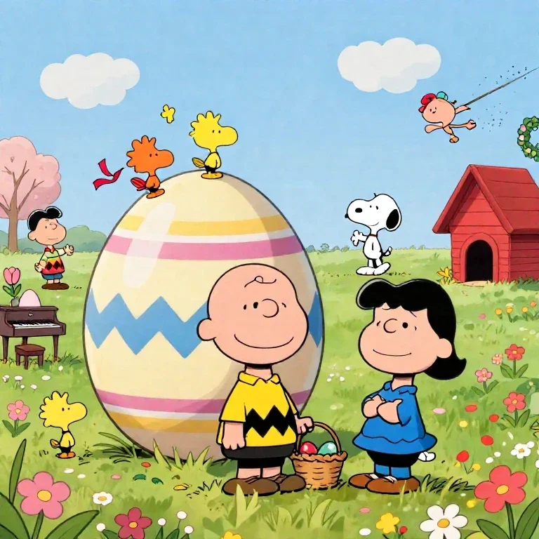 peanuts easter celebration with classic characters