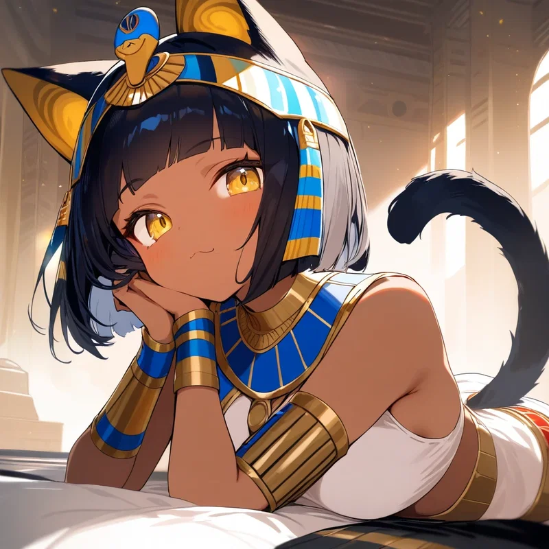 褐色エジプト猫耳ロリ