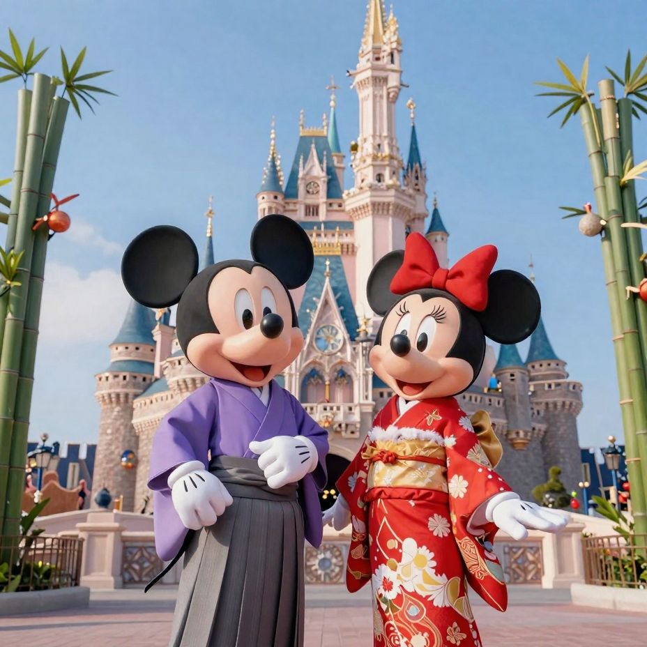 mickey minnie mouse new year cinderella castle photograph
