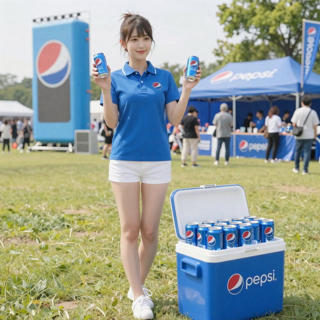 japanese woman pepsi sales attendant outdoor festival